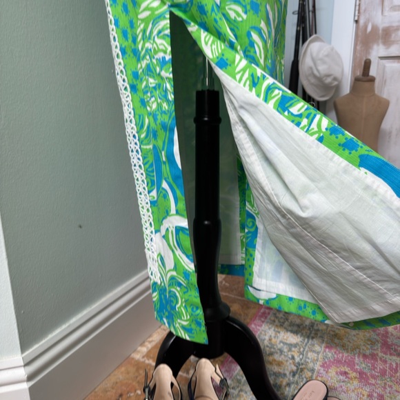 Lilly Pulitzer Green and White Sheath Maxi Dress - Picture 12 of 14